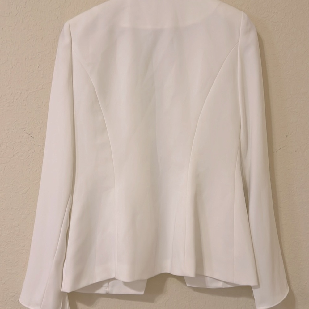REVOLVE | Amanda Uprichard White Blazer with Structured Shoulders - Picture 12 of 14